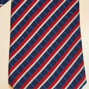 Turnbull & Asser Red and Blue Silk Striped Tie